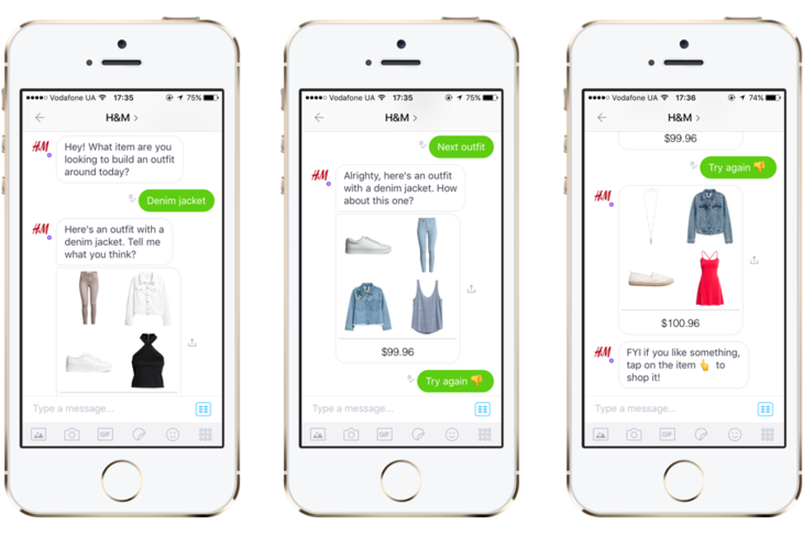 A chatbot by H&M on Kik