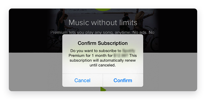 Subscription in App Example