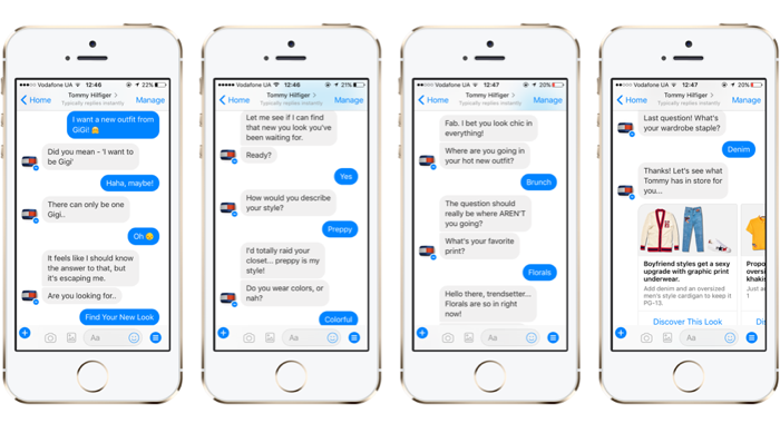 A chatbot by Tommy Hilfiger on Messenger