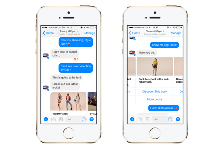 A chatbot by Tommy Hilfiger on Messenger