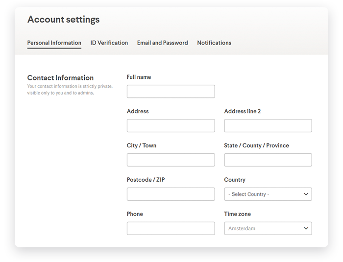 Account Settings 99designs