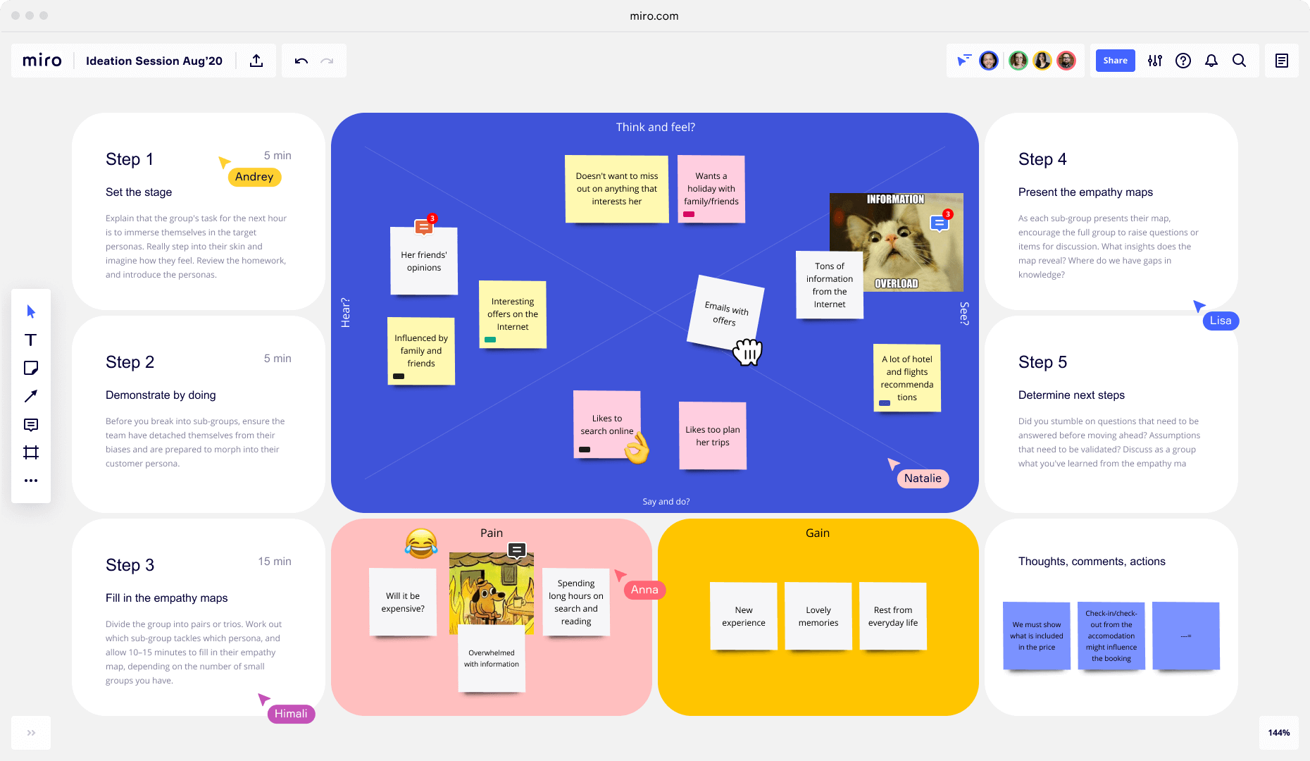 UX research template in Miro