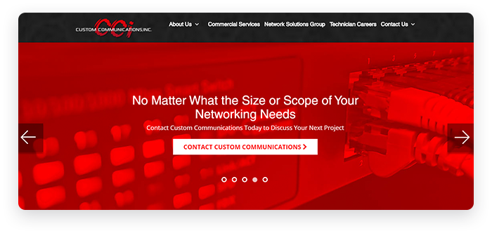 Custom Communication Website Screenshots