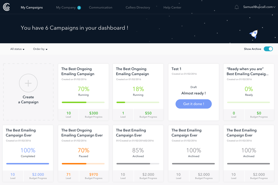 Campaign dashboard