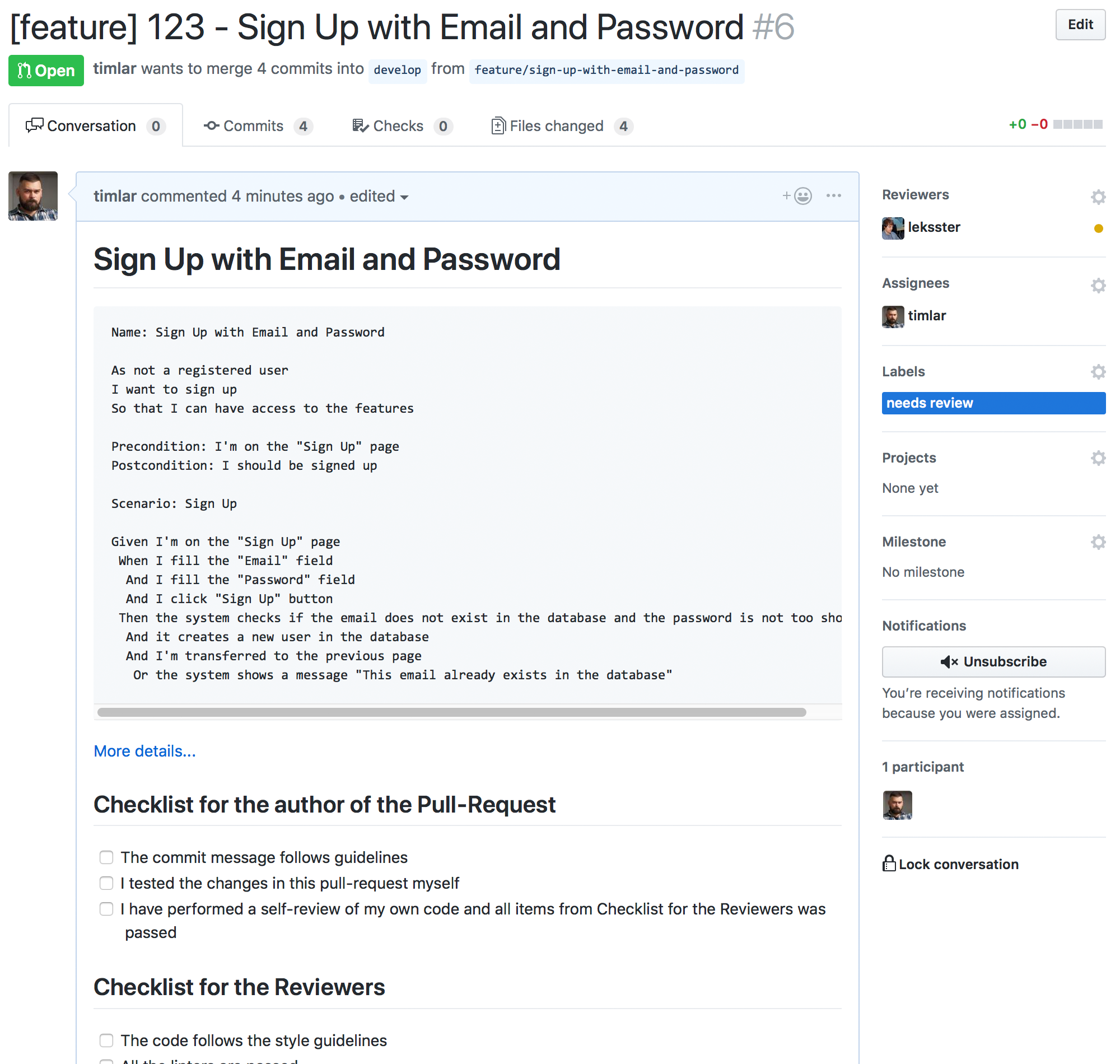 Fill Out a New Pull Request