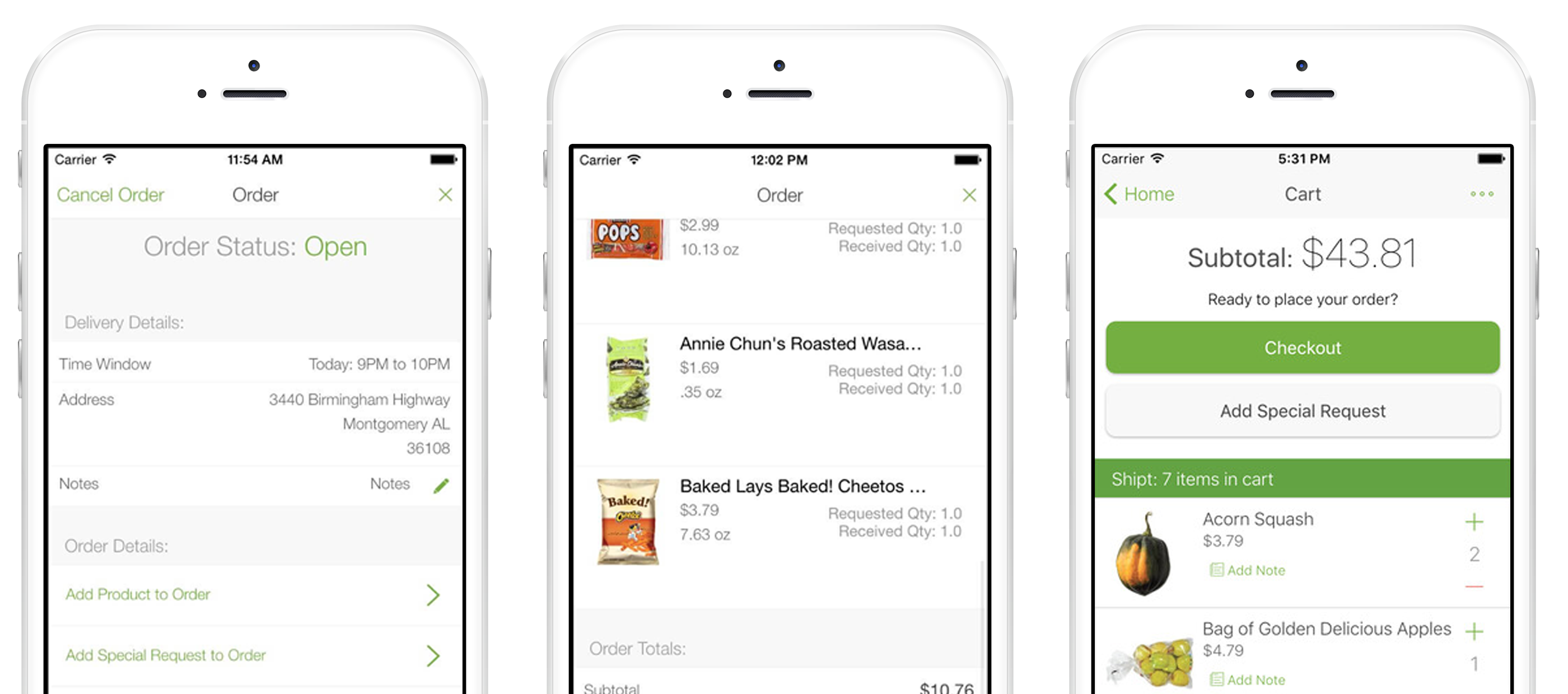 Grocery delivery app