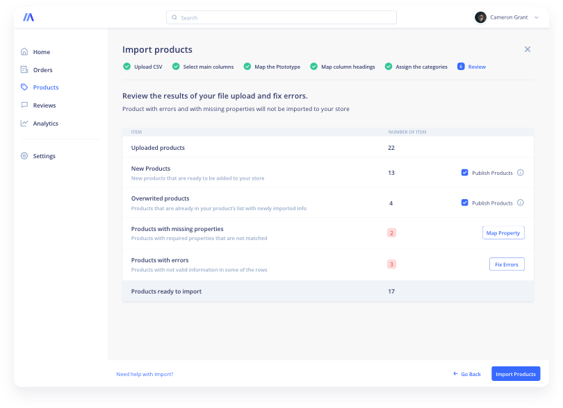 Import and export information in seconds