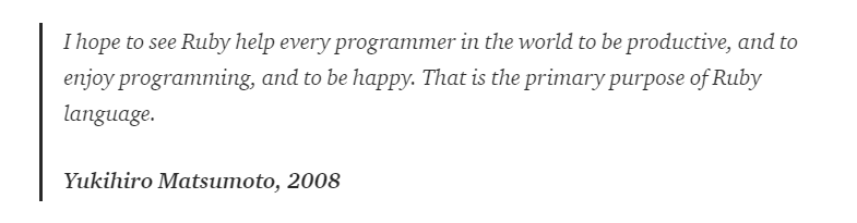 Developer Happiness Matz's Quote