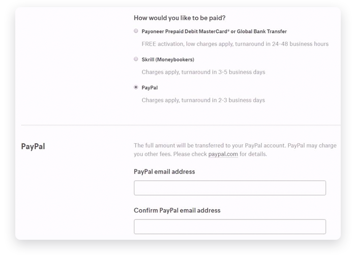 Payment Options at 99designs