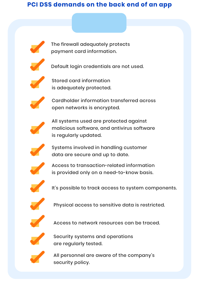 PCI DSS requirements checklist