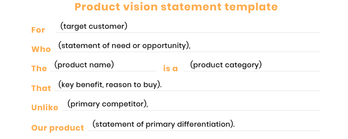 product vision statement template