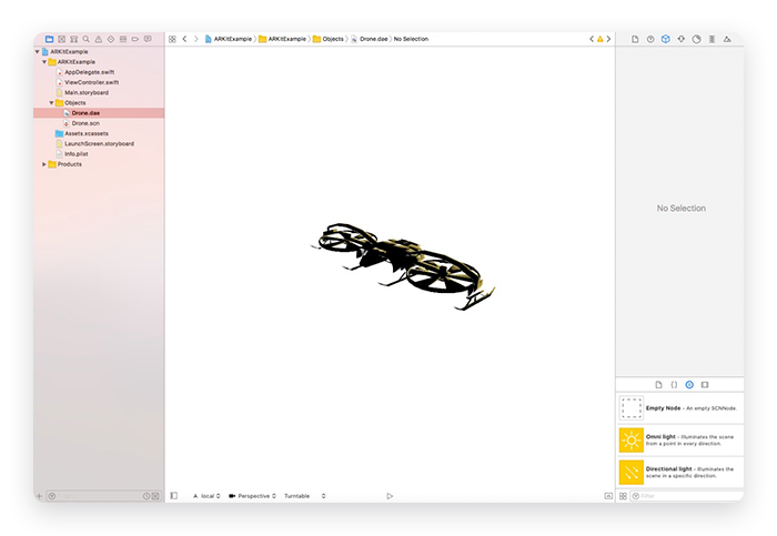 Quadcopter Added to Xcode for AR App