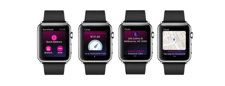 Australian Bank of Melbourne app for smartwatches