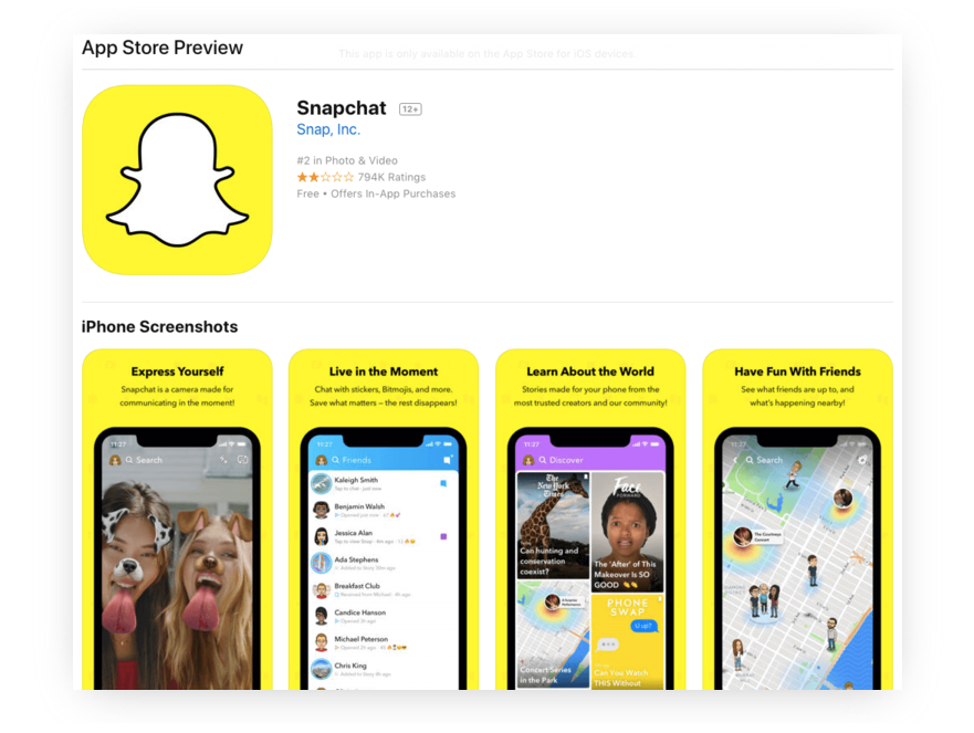  Snapchat-like app